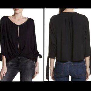 Free People Keepin' On Tie Sleeve Top Shirt Medium
